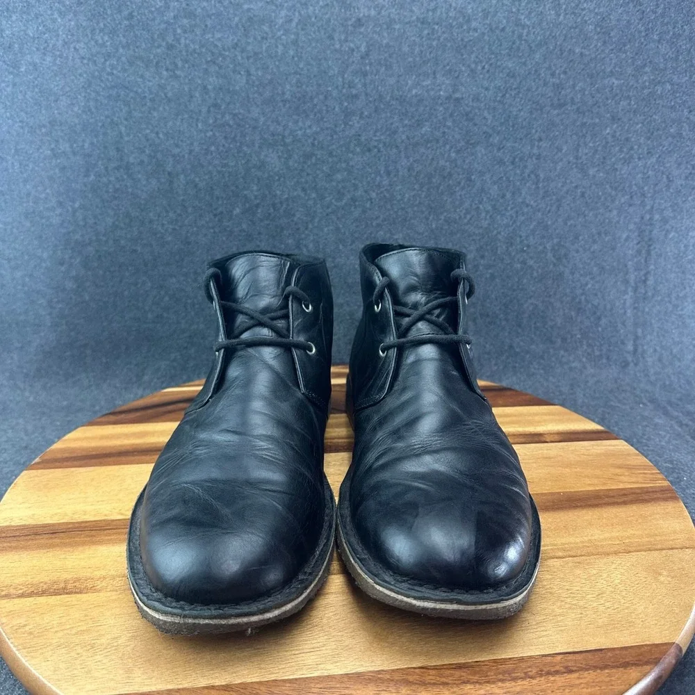 UGG Leighton Black Leather Chukka Boots Mens 13 S/N 3275 Ankle Desert Boots